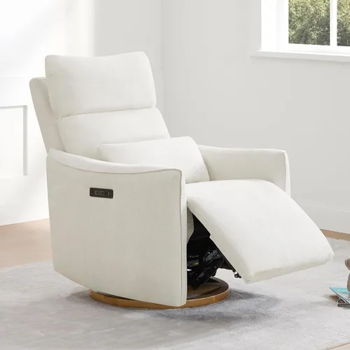 Miniatura 9 de CHITA Silla reclinable giratoria, reclinable mecedora eléctrica para cuarto de bebé, con reposacabezas eléctrico ajustable, certificado FSC, base