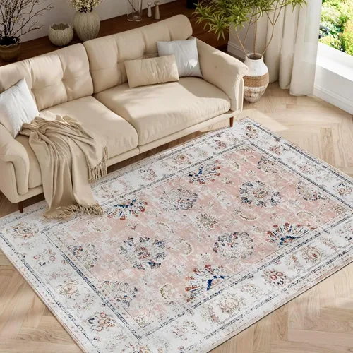 Miniatura 94 de jinchan Fiora - Alfombra lavable de área pequeña, alfombra de entrada floral de medio círculo de 2 x 3, tapete de media luna de pelo bajo, suave