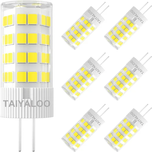 TAIYALOO Bombilla LED G4 de 5 W 5000 K, luz diurna blanca bi-pin T3 JC tipo 12 V CA/CC 40 W, equivalente a halógeno, no regulable para iluminación