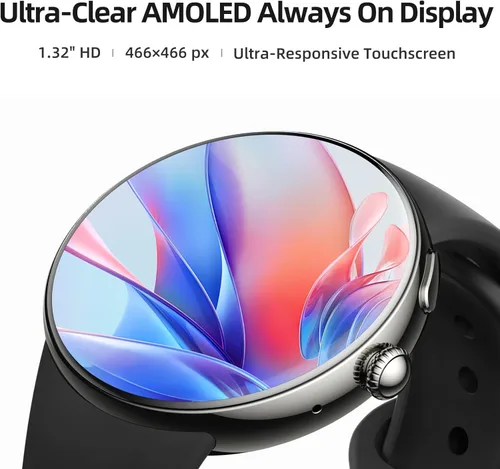 Miniatura 2 de Parsonver Reloj inteligente AMOLED para hombres y mujeres, pantalla siempre encendida, rastreador de fitness, responder/realizar llamadas, 2 bandas