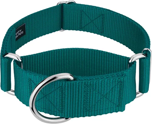 Miniatura 13 de Country Brook Petz - Collar para perro de nailon resistente Martingale de 15 colores (extra grande, 1 1/2 pulgadas de ancho, azul océano)