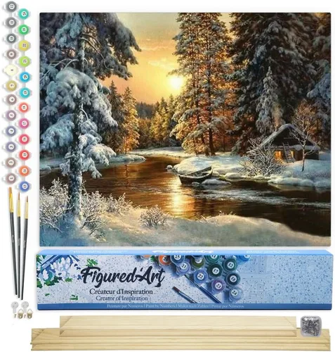 Miniatura 68 de Figured'Art - Juego de pintura por números, lienzo enrollado sin marco, para manualidades, para adultos, 16 x 20 pulgadas, jarrón de peonías