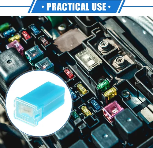 Miniatura 2 de 6 fusibles estándar en forma de caja de 20 amperios, universales para camionetas, automóviles, SUV, plástico duradero, metal, color azul