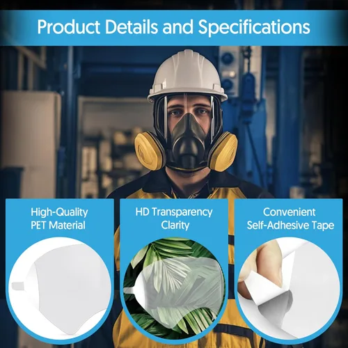Miniatura 5 de QZQ 45 unidades de cubiertas de lentes desprendibles compatibles con 3M 6885, 6000, 6700, 6800, 6900 Serie de mascarillas con respirador, cubierta