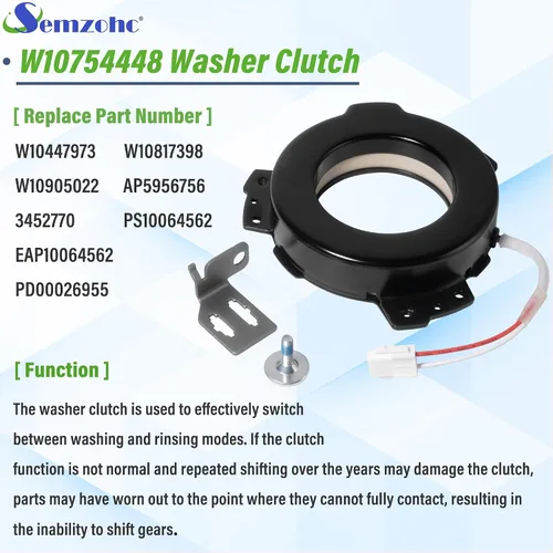 Miniatura 5 de MVW7232HW0 MVWB835DW3 W10754448 Embrague de arandela apto para May-tag bravos xl MVWB865GC0 MVWB835DW4 MVW7232HW1 MVWB755DW0 MVWB755DW1 MVWB765FF1