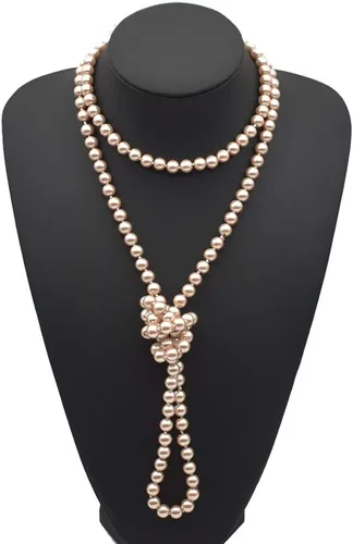 Miniatura 2 de Collar para mamá, regalo para el día de la madre, collar de perlas largas en Y Boho de 0.236 pulgadas con perlas falsas con cuentas, collares