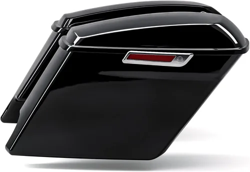 Miniatura 8 de TCT-MOTORPARTS - Alforjas rígidas extensas de 5 pulgadas con pestillos cromados, color negro vívido Negro vivo con cierres cromados