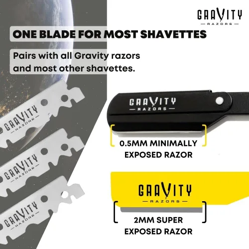Miniatura 5 de Gravity Razors GRAVITY RAZORS - Cuchillas de afeitar de un solo filo de alta calidad, cuchillas de afeitar de acero sueco para navajas de afeitar