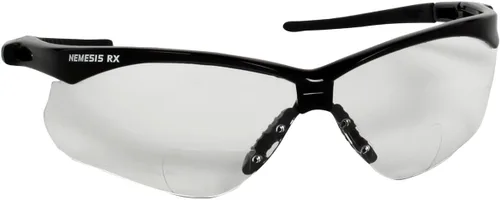 Miniatura 2 de Gafas de seguridad bifocales Nemesis – Lente transparente de marco negro, cordón para el cuello y bolsa de limpieza de lentes Lente transparente 2.0