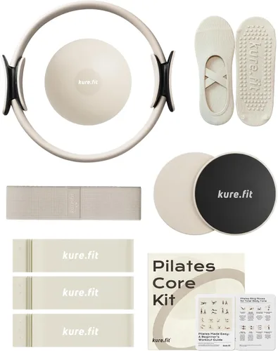 Miniatura 13 de Kit de pilates para mujer - Juego de equipo de pilates para el hogar con anillo, pelota y bandas de resistencia Kit de pilates con accesorios