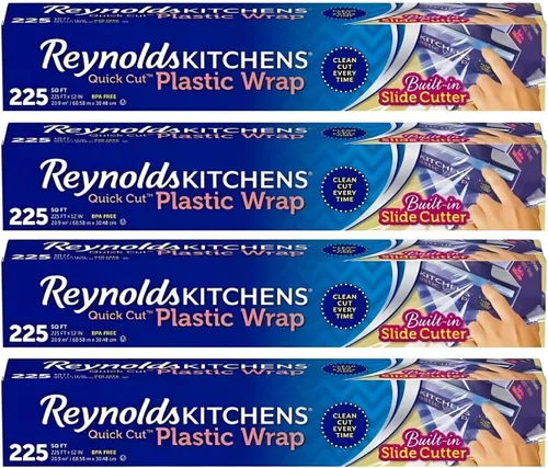 Reynolds Kitchens - Envoltura de plástico de corte rápido, 225 pies cuadrados (paquete de 4)