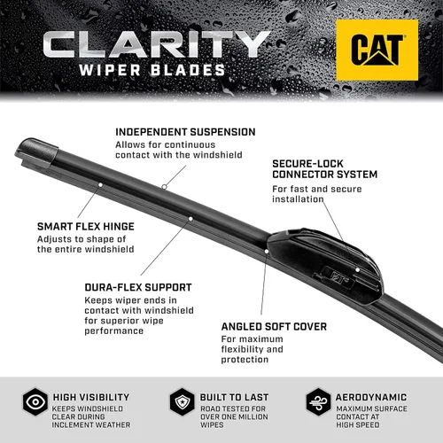Miniatura 3 de CAT Clarity - Limpiaparabrisas de repuesto de rendimiento prémium para todas las estaciones, sin rayas, impecable y silencioso (16 pulgadas (1 pieza)