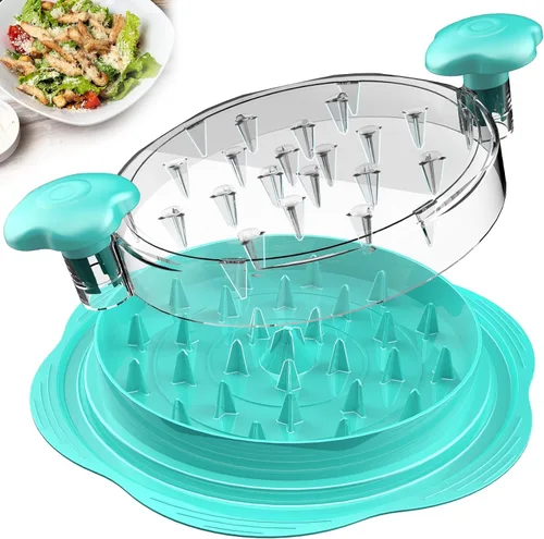 Miniatura 16 de SURETIVIAN Desmenuzadora de Pollo Desmenuzadora de Pechuga de Pollo Grande Herramienta Giratoria con Cepillo y Tenedor, Máquina Desmenuzadora de Rojo