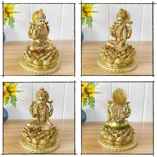 Miniatura 4 de BangBangDa Diosa hindú Señor Laxmi Estatua - Estatua de Lakshmi Dios indio Templo de oficina en casa Mandir Puja Artículos India Ídolo Figura Murti