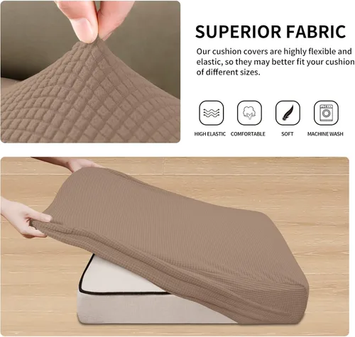 Miniatura 4 de Easy-Going Fundas Elásticas de 3 Piezas para Cojines de Sofá para Sofá Seccional Izquierdo/Derecho en Forma de L Chaise Lounge Funda de Asiento