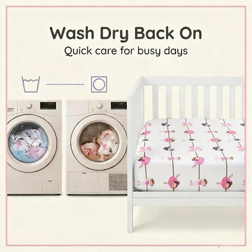 Miniatura 6 de Everyday Kids Paquete de 2 Sábanas Bajeras para Cuna para Niña, 100% Sábana de Bebé de Microfibra Suave y Transpirable, Se Adapta a Colchones