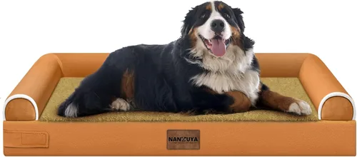 Miniatura 56 de Cama ortopédica lavable para perros medianos y grandes: cama con cojines de apoyo para perros medianos y grandes, cama impermeable de espuma tipo