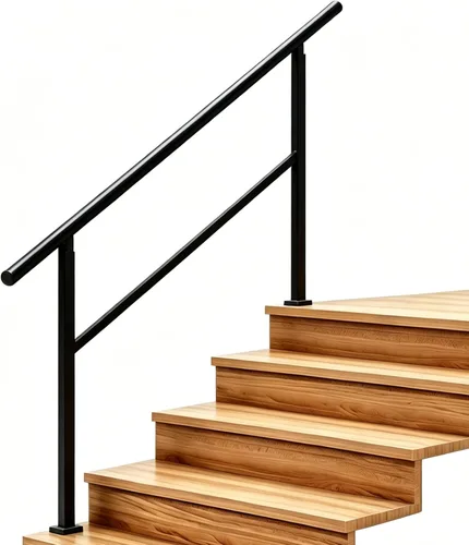 Miniatura 19 de Pasamanos para escalones al aire libre adecuados para 1 a 3 escalones, barandilla de escalera de hierro forjado, paso estable con pasamanos de 3