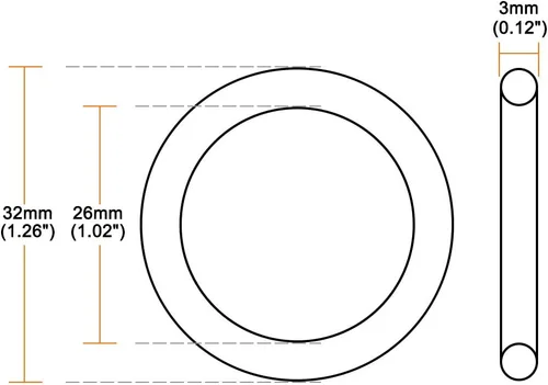 Miniatura 2 de uxcell Junta tórica de silicona, 1.260 in de diámetro exterior, 1.024 in de diámetro interior, 0.118 in de ancho, junta de anillos de sellado VMQ