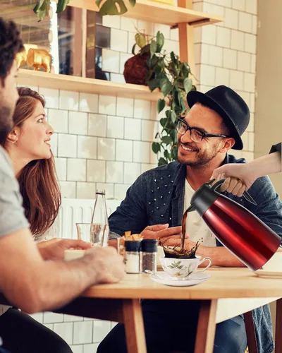 Miniatura 8 de Jarra térmica de café de 70 onzas para mantener el calor, 2 dispensadores de Airpot, olla térmica aislada al vacío de acero inoxidable para café