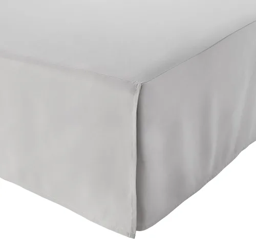 Miniatura 22 de Amazon Basics Falda de cama ligera plisada suave, lavable a máquina, tamaño King, color blanco hueso, sólido Blanco roto