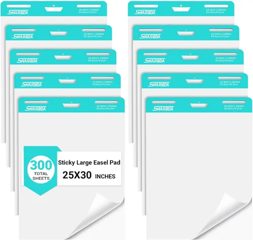 Miniatura 9 de Almohadilla de caballete adhesivo forrado, 25 x 30 pulgadas, papel autoadhesivo, súper adhesivo y resistente a las manchas, micro perforado, Papel