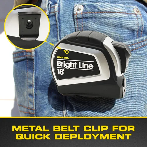 Miniatura 7 de Perfect Measuring Tape - BrightLine - Cinta métrica de alto contraste en modo oscuro de fácil lectura para visibilidad con poca luz - Estuche