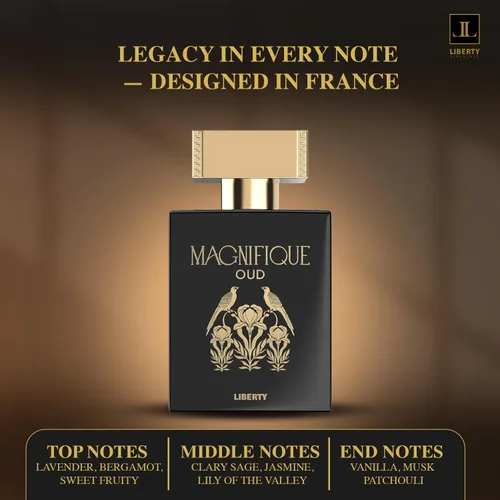 Miniatura 6 de Liberty Oud Eau de Parfum para hombre, 3.4 onzas, edición de aniversario Magnifique, perfume de lujo Oud, regalo premium para hombres, frescura