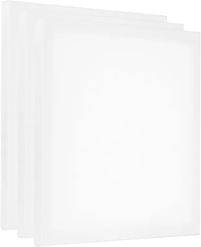 PATIKIL Lienzos de pintura para pintura, paquete de 3 paneles cuadrados de madera de 12 x 12 pulgadas, paneles de arte en blanco estirados para