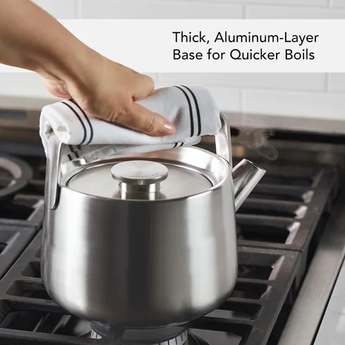 Miniatura 4 de KitchenAid Teteras de Acero Inoxidable con Silbido, 1.8 Litros - Acero Inoxidable Cepillado