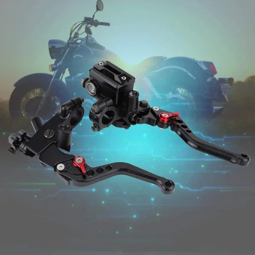 Miniatura 3 de Fydun 1 par de palancas universales de depósito de cilindro maestro de embrague de freno de motocicleta de 7/8 pulgadas, 0.866 in, juego izquierdo