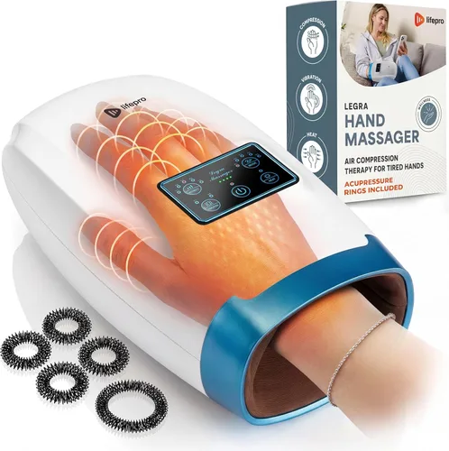 Miniatura 8 de LifePro Legra - Masajeador de manos con calor y compresión, masajeador de dedos, muñeca y palma con 5 modos, terapia de punto de presión para manos
