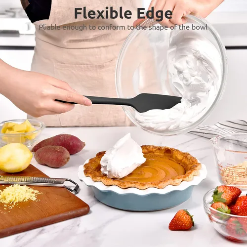 Miniatura 4 de Espátula grande de silicona resistente al calor: U-Taste 600ºF de alto calor, flexible, 11.38 pulgadas, mezcla de silicona, agitación, raspado, Negro