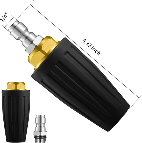 Miniatura 2 de Boquilla Turbo Lavadora a Presión 4000 PSI Máxima Boquilla de Lavadora a Presión Giratoria con Puntas de 1/4" de Conexión Rápida para Limpieza