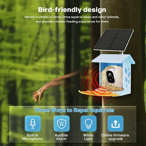 Miniatura 5 de Bird Feeder with Camera Smart Solar Powered Birds Feeder with 1080P FHD, Auto Motion Detect & Notify, AI Identify 11000+ Bird Species Identification