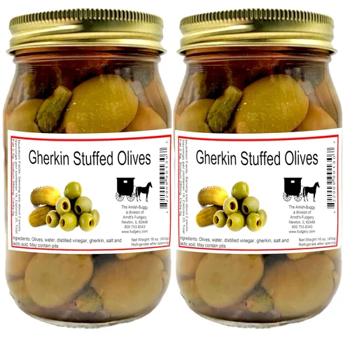 Miniatura 7 de Aceitunas grandes rellenas - Dos frascos de 16 oz. (aceitunas rellenas de queso Blau)