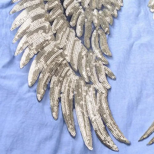Miniatura 5 de 1 par de apliques de alas de lentejuelas, parche de hierro de ángel de lentejuelas, apliques bordados para chaquetas, decoración de tela y regalos