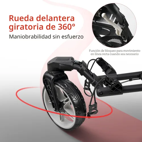 Miniatura 5 de Caddytek CaddyLite ONE-Swivel V8 - Carrito de golf plegable de 3 ruedas con un clic, ligero, con una rueda delantera giratoria de 360°, mango Gris