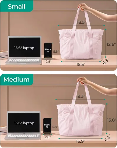 Miniatura 21 de BAGSMART Bolsa de mano para mujer con cremallera, bolsa de gimnasio con compartimentos, bolsa de trabajo para enfermera, baile, bolsa de yoga