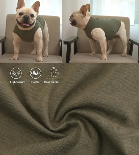 Miniatura 4 de Camisas Lisas para Perros, Ropa Sólida para Perros, Camiseta Ligera Elástica, Sin Mangas Blanca para Cachorros Chihuahua Gatos Disfraces Pequeños