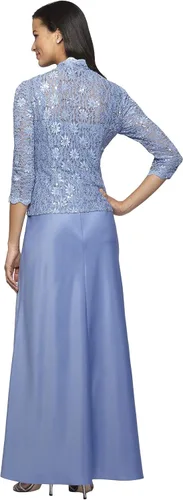 Miniatura 3 de Alex Evenings Vestido de dos piezas para mujer con chaqueta de encaje talla petite y regular