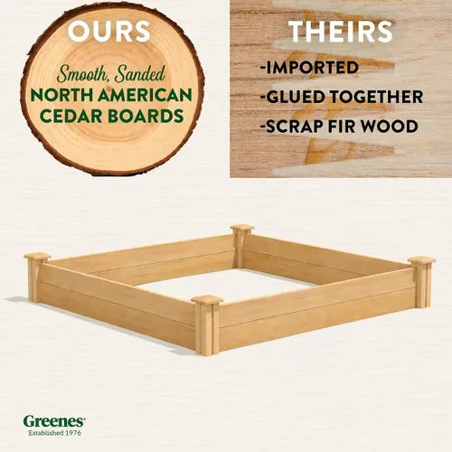 Miniatura 2 de Greenes Fence Cama de jardín elevada de cedro premium, 4 x 4 x 7 pulgadas (3/4 pulgadas de grosor) (paquete de 3) - Fabricado en Estados Unidos