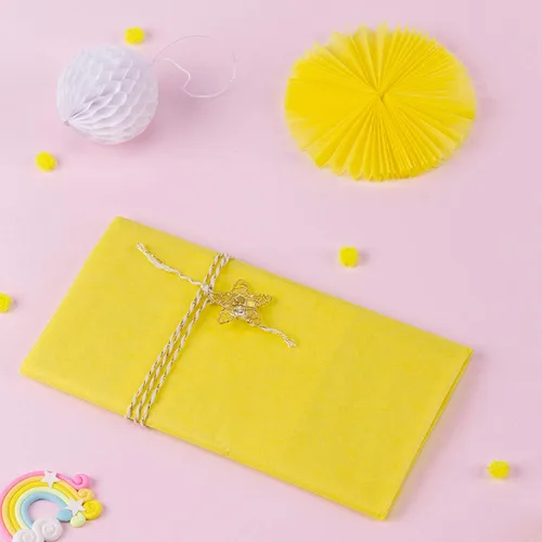 Miniatura 4 de RUSPEPA Papel de seda para envolver regalos, papel de seda amarillo para envoltura de regalo, manualidades de arte, bricolaje, bolsas de paquete