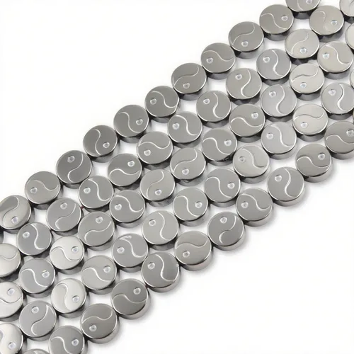Miniatura 37 de HAAMIIQII 35 piezas de cuentas de gema suelta de hematita negra natural de 12 mm en forma circular, cuentas de piedra espaciadora para hacer