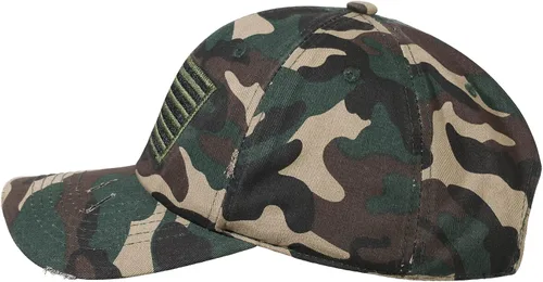 Miniatura 102 de IIN Gorra de béisbol con bandera estadounidense para hombres y mujeres, de perfil bajo, militar, militar, militar, para papá