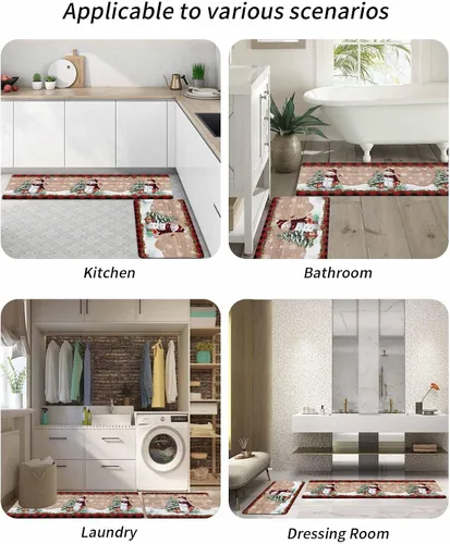 Miniatura 6 de Tapete de baño con diseño de muñeco de nieve para bañera, antideslizante, de secado rápido y absorbente, de tierra de diatomeas, tapete lavable