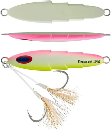 Miniatura 4 de OCEAN CAT 1 plantilla de lanzamiento lento Señuelos de pesca de agua salada, plantillas planas de otoño, cebos de jigging con gancho para pesca