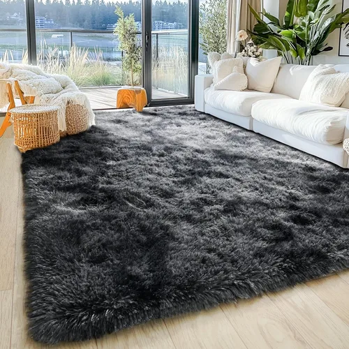 Miniatura 132 de Alfombras de área de 8x10 para sala de estar, alfombra shaggy grande ultra suave y esponjosa para dormitorio, alfombras de felpa mullida Blanco crema