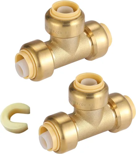 Miniatura 22 de Paquete de 12 acoplamientos rectos Pushfit de 1/2 pulgada, acoplamiento a presión de latón PEX con clip de desconexión, accesorios de plomería a