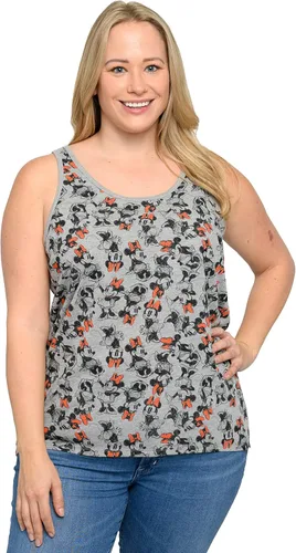 Disney Camiseta sin mangas para mujer, talla grande, Mickey y Minnie Mouse, con licencia oficial, linda camiseta de verano con gráficos, camiseta de